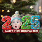 Custom Photo Baby 1st Christmas - Personalized Custom Acrylic Ornament