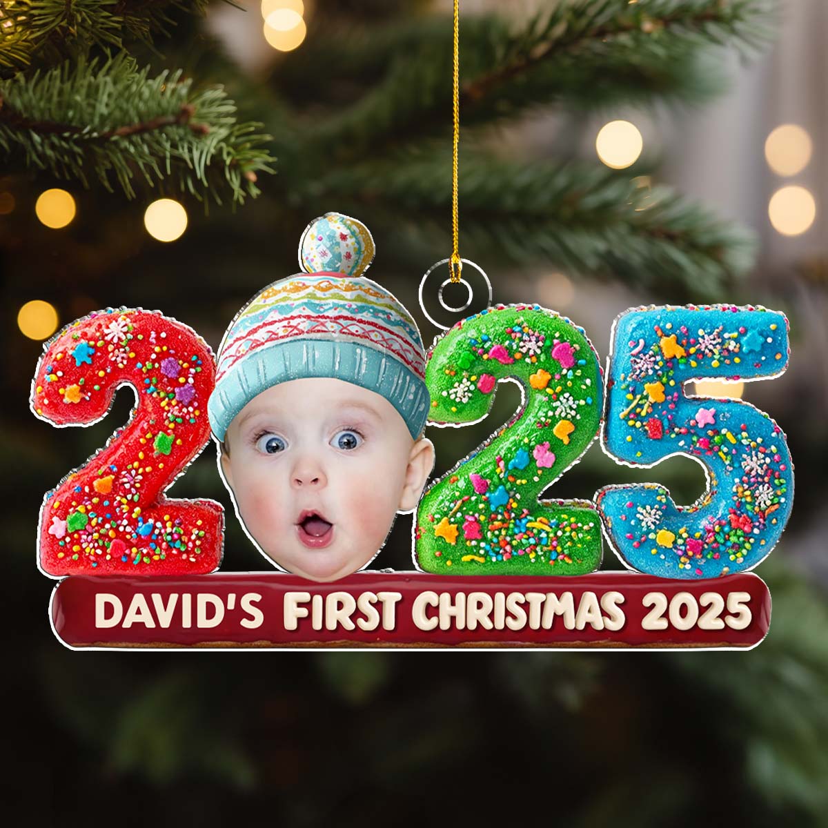 Custom Photo Baby 1st Christmas - Personalized Custom Acrylic Ornament