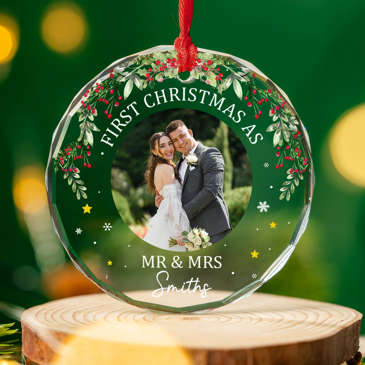 First Time - Personalized Custom Glass Ornament