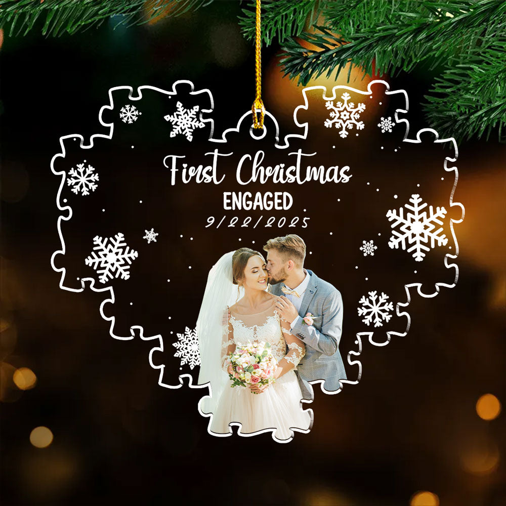 First Christmas Couple Photo - Personalized Custom Acrylic Ornament