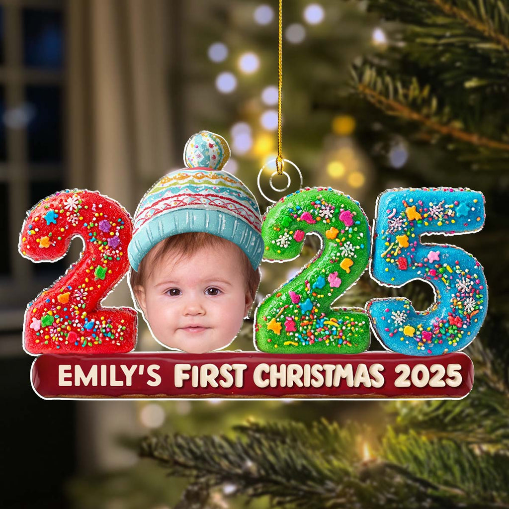 Custom Photo Baby 1st Christmas - Personalized Custom Acrylic Ornament