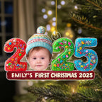 Custom Photo Baby 1st Christmas - Personalized Custom Acrylic Ornament