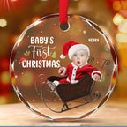 Baby 1st Christmas - Personalized Custom Glass Ornament
