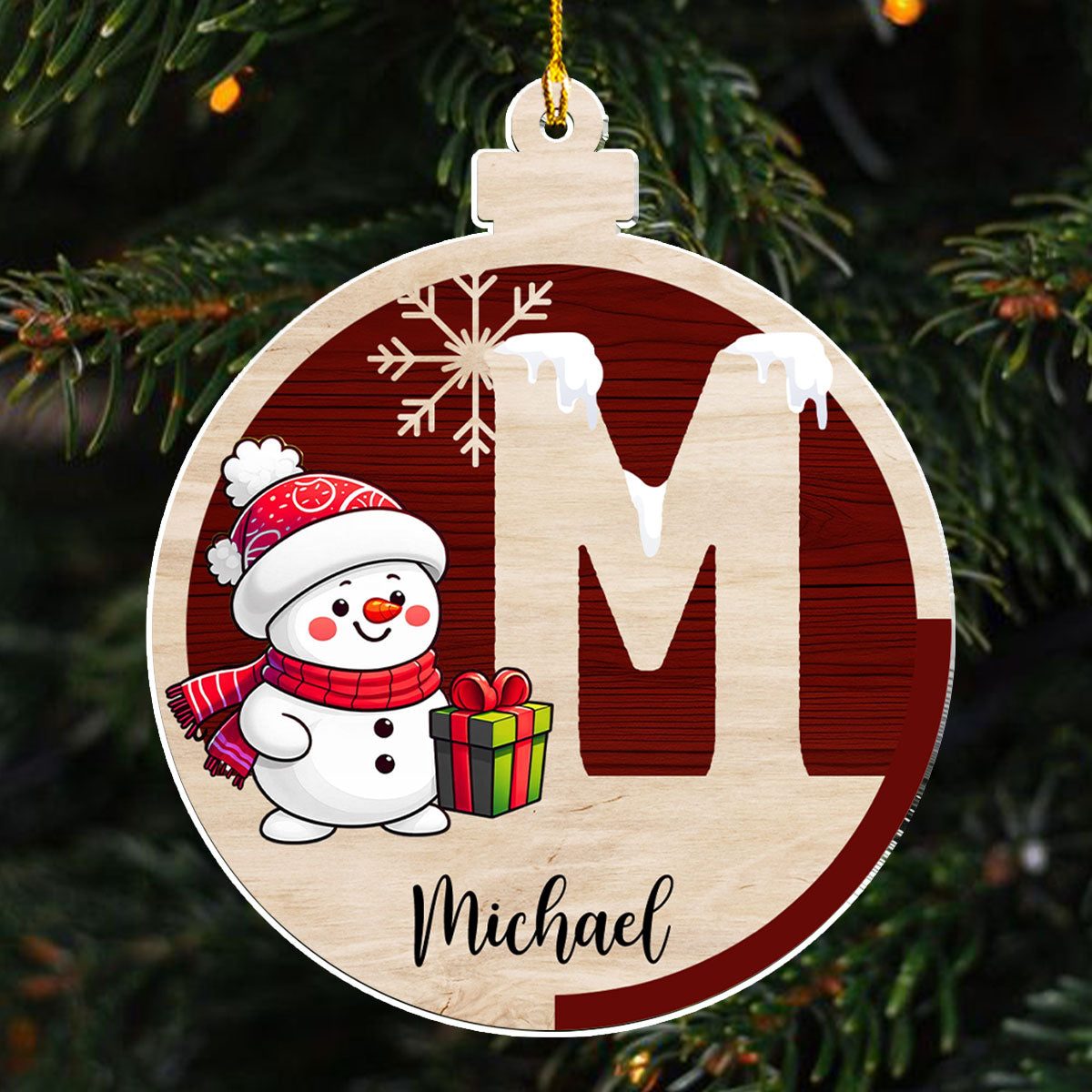 Snowman Family - Personalized Custom Acrylic Ornament