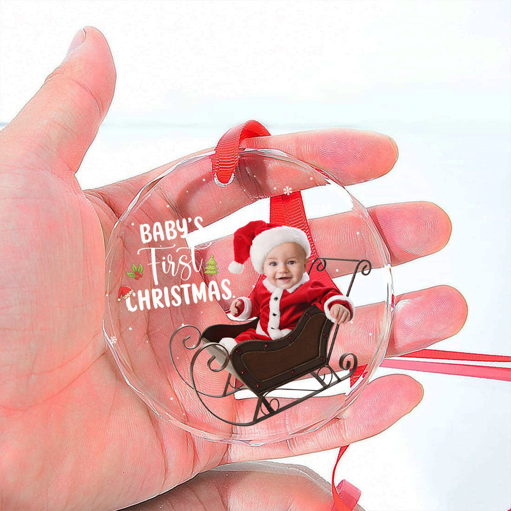 Baby 1st Christmas - Personalized Custom Glass Ornament
