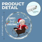 Baby 1st Christmas - Personalized Custom Glass Ornament