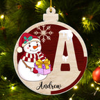 Snowman Family - Personalized Custom Acrylic Ornament