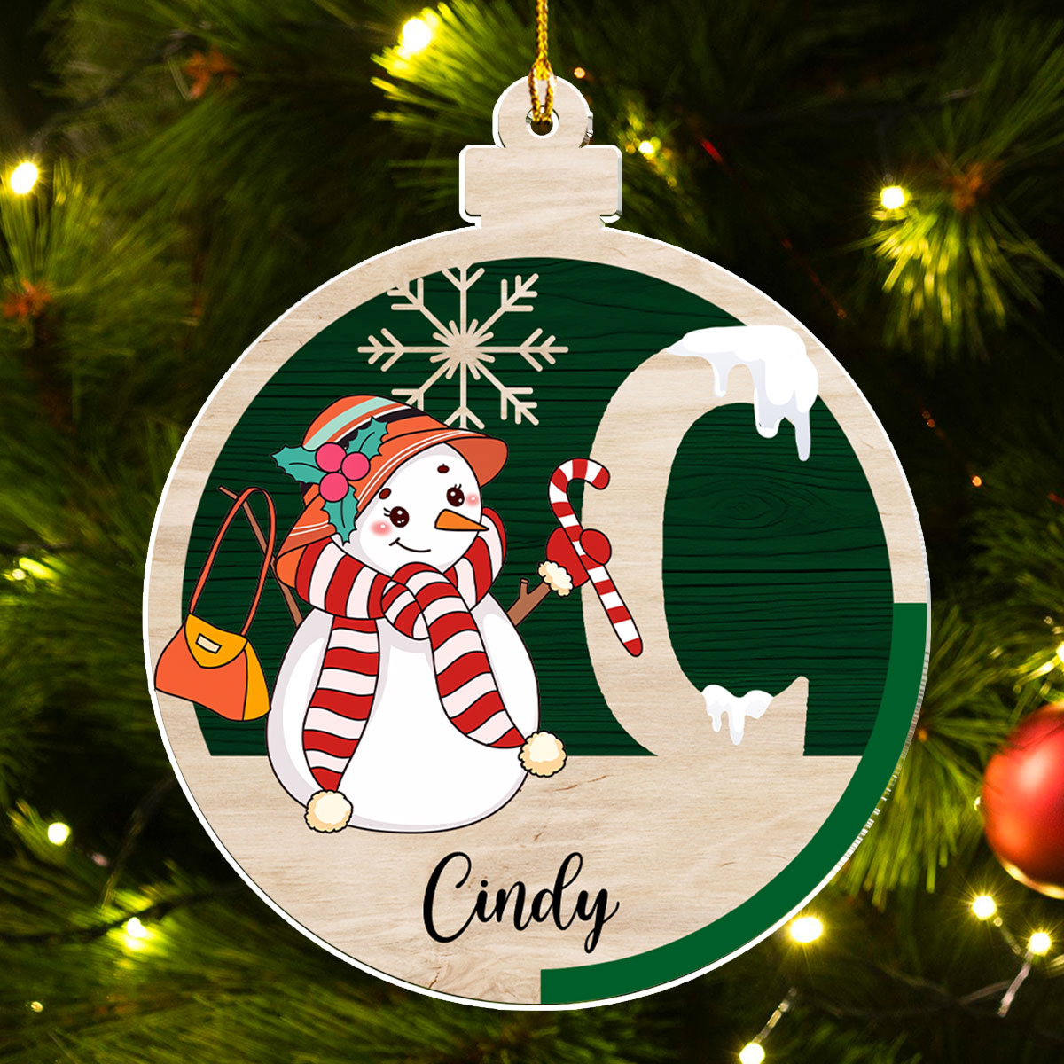 Snowman Family - Personalized Custom Acrylic Ornament