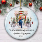 Love Shines Bright This Christmas - Personalized Custom Ceramic Ornament