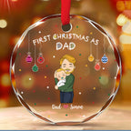 First Christmas As Daddy - Personalized Custom Glass Ornament