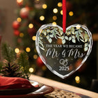 We Became Mr And Mrs - Personalized Custom Glass Ornament