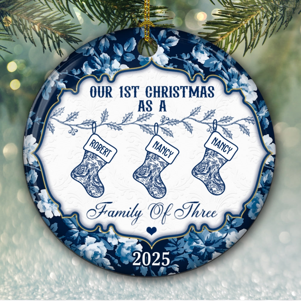 Family Christmas Stockings - Personalized Custom Ceramic Ornament