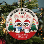 Couple Christmas - Personalized Custom 3D Inflated Effect Ceramic Ornament