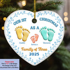 Family Of - Personalized Custom 3D Effect Ceramic Ornament