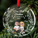 Our First Year As One - Personalized Custom Glass Ornament