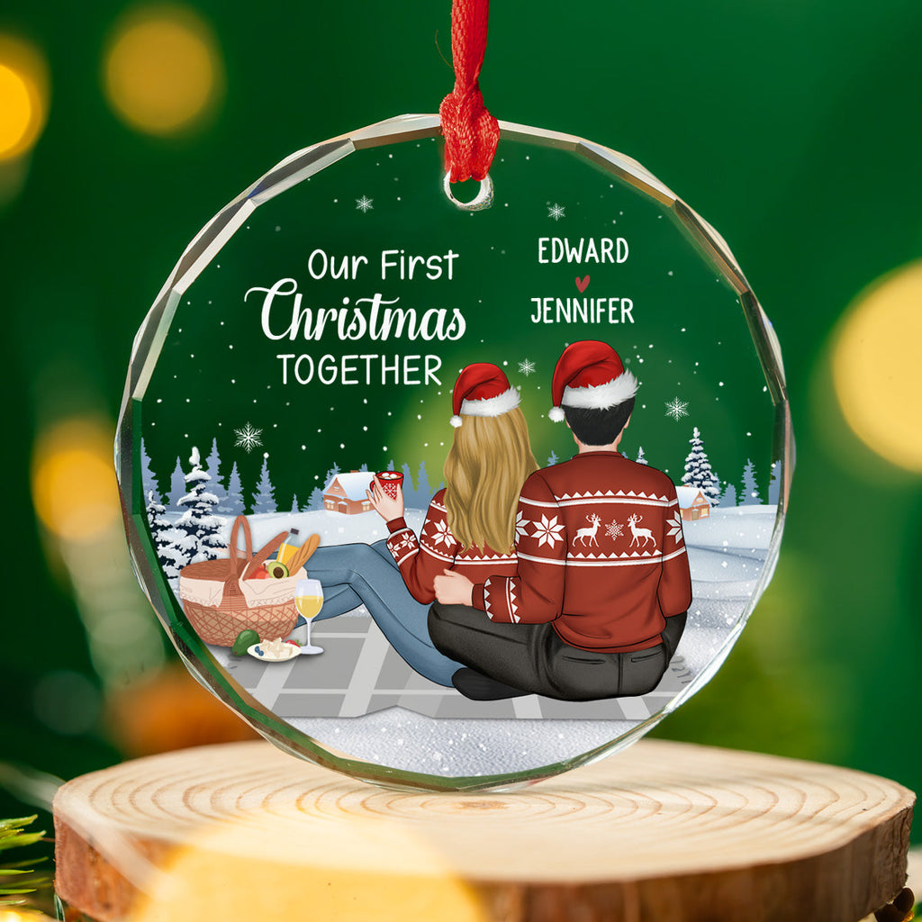 Our First Year - Personalized Custom Glass Ornament