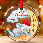 1st Christmas Of Baby - Personalized Custom Glass Ornament