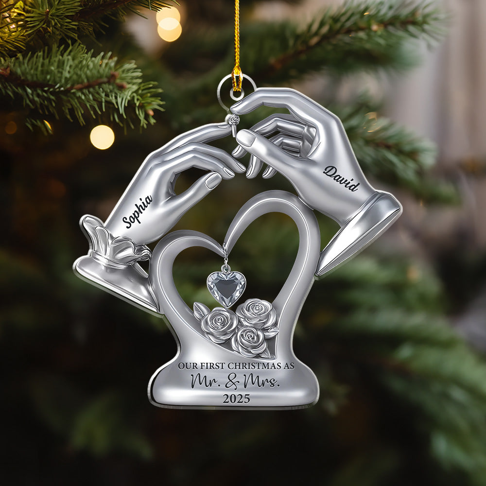 She Said Yes - Personalized Custom 3D Effect Acrylic Ornament