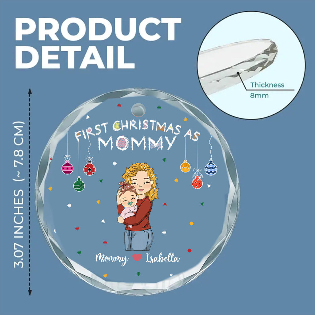 First Year As Mommy - Personalized Custom Glass Ornament