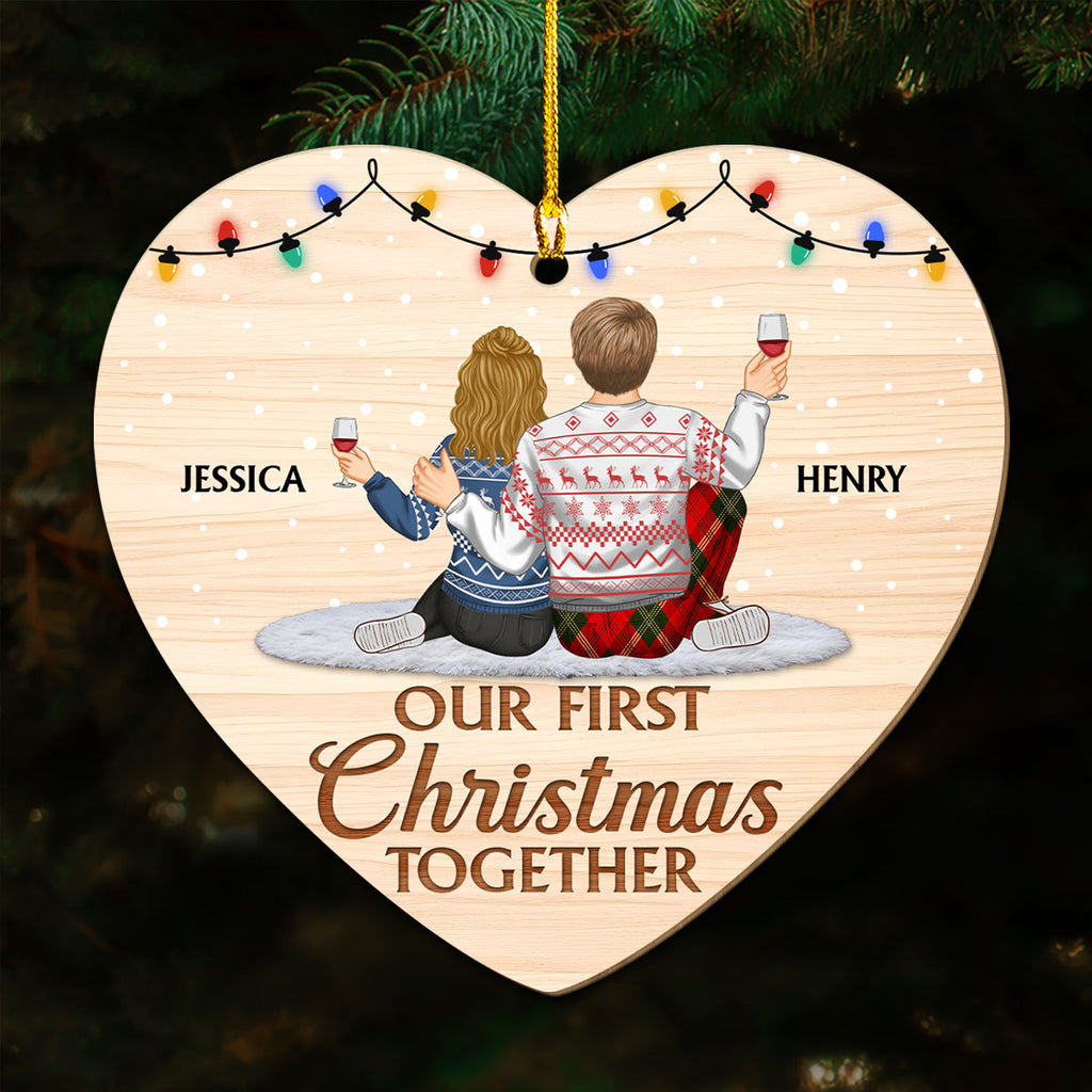 First Christmas Together - Personalized Custom Wood Ornament
