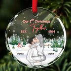 First Christmas With You - Personalized Custom Glass Ornament