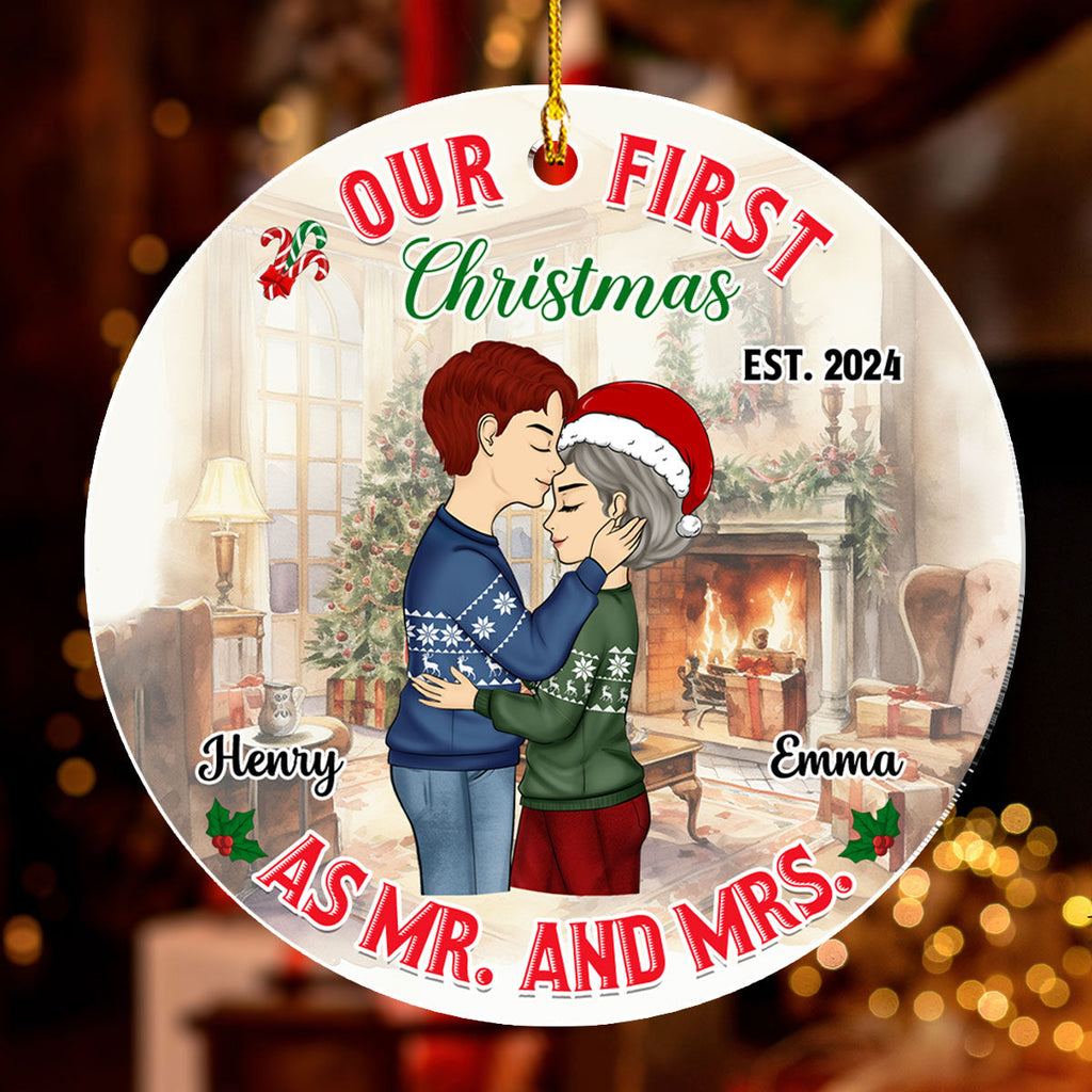 Mr And Mrs - Personalized Custom Acrylic Ornament