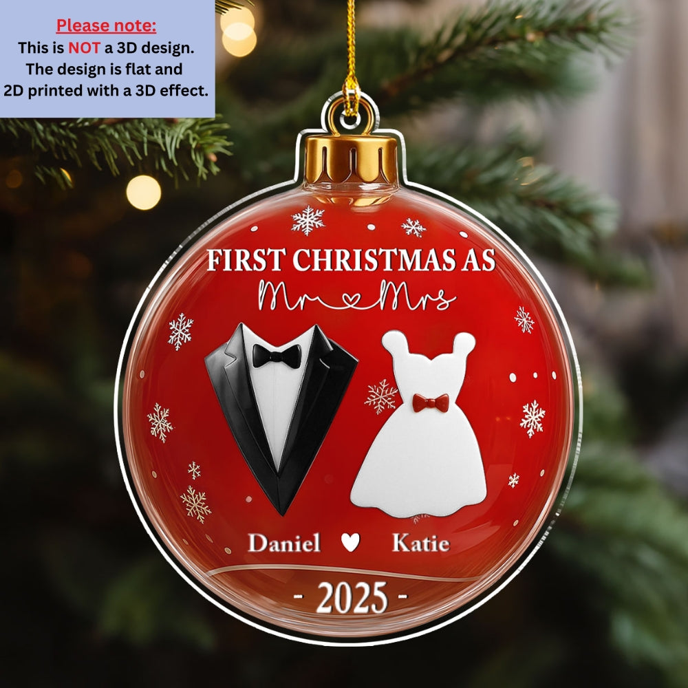 Mr And Mrs - Personalized Custom Acrylic Ornament