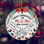 Our First Christmas Flower - Personalized Custom 3D Inflated Effect Ceramic Ornament