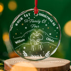 As A Family Of Three Members - Personalized Custom Glass Ornament