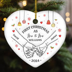 Our First Christmas Heart - Personalized Custom 3D Inflated Effect Heart Ceramic Ornament