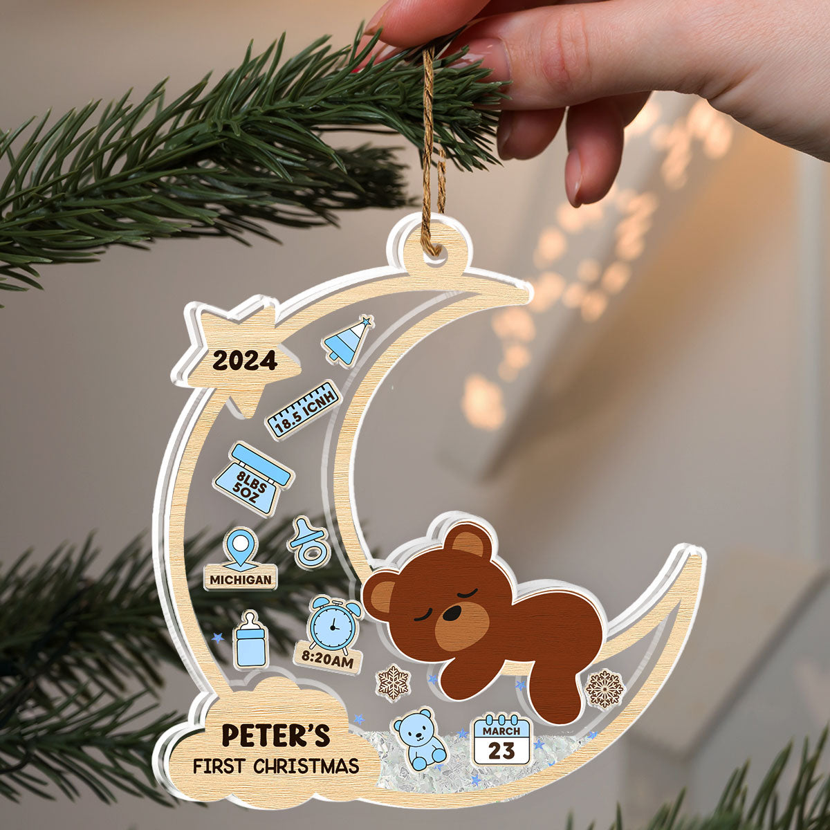 Lovely Baby Christmas - Personalized Custom Acrylic Shaker Ornament