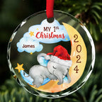 1st Christmas Of Baby - Personalized Custom Glass Ornament