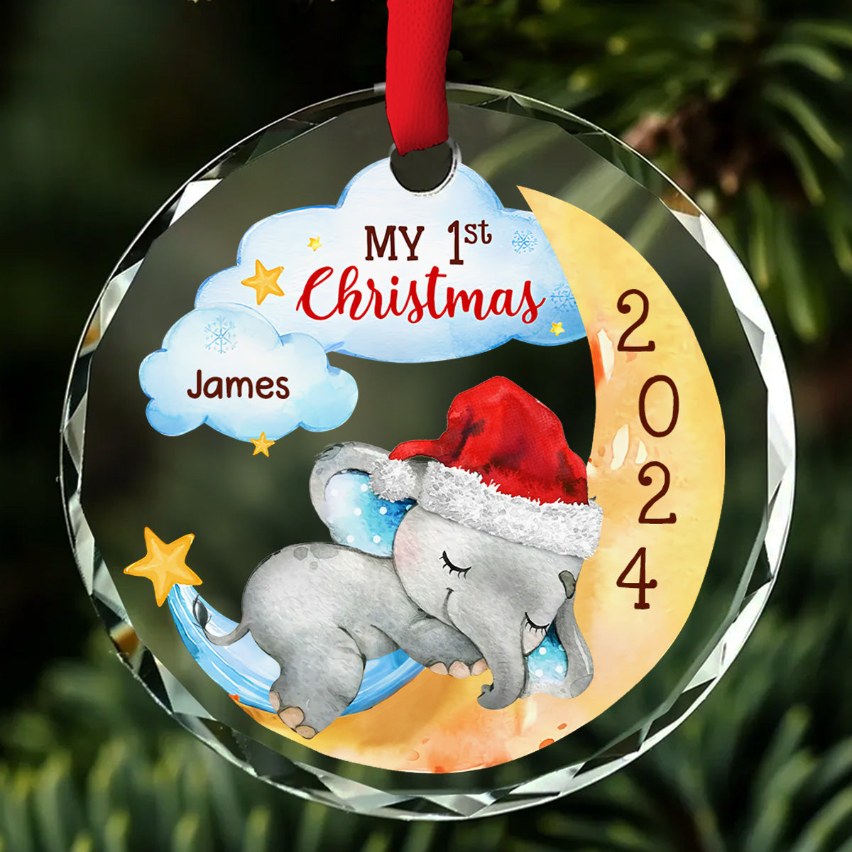 1st Christmas Of Baby - Personalized Custom Glass Ornament