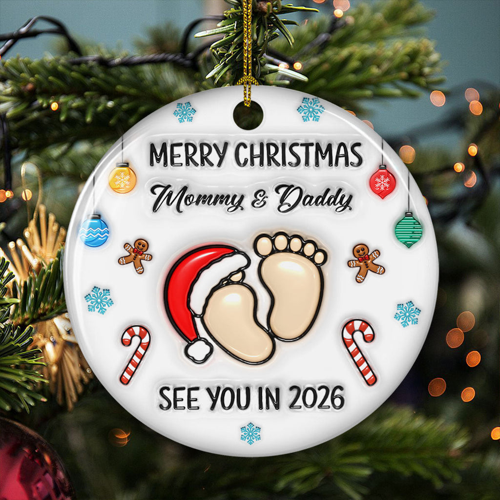 Baby See You Soon - Personalized Custom 3D Inflated Effect Ceramic Ornament