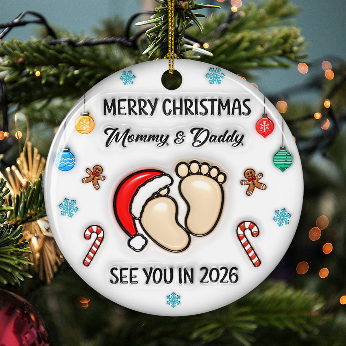 Baby See You Soon - Personalized Custom 3D Inflated Effect Ceramic Ornament