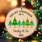 First Christmas As A Family - Personalized Custom Wood Ornament