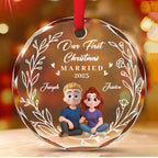 Our First Year As One - Personalized Custom Glass Ornament