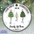 Three Names Of Christmas Tree - Personalized Custom 3D Inflated Effect Ceramic Ornament
