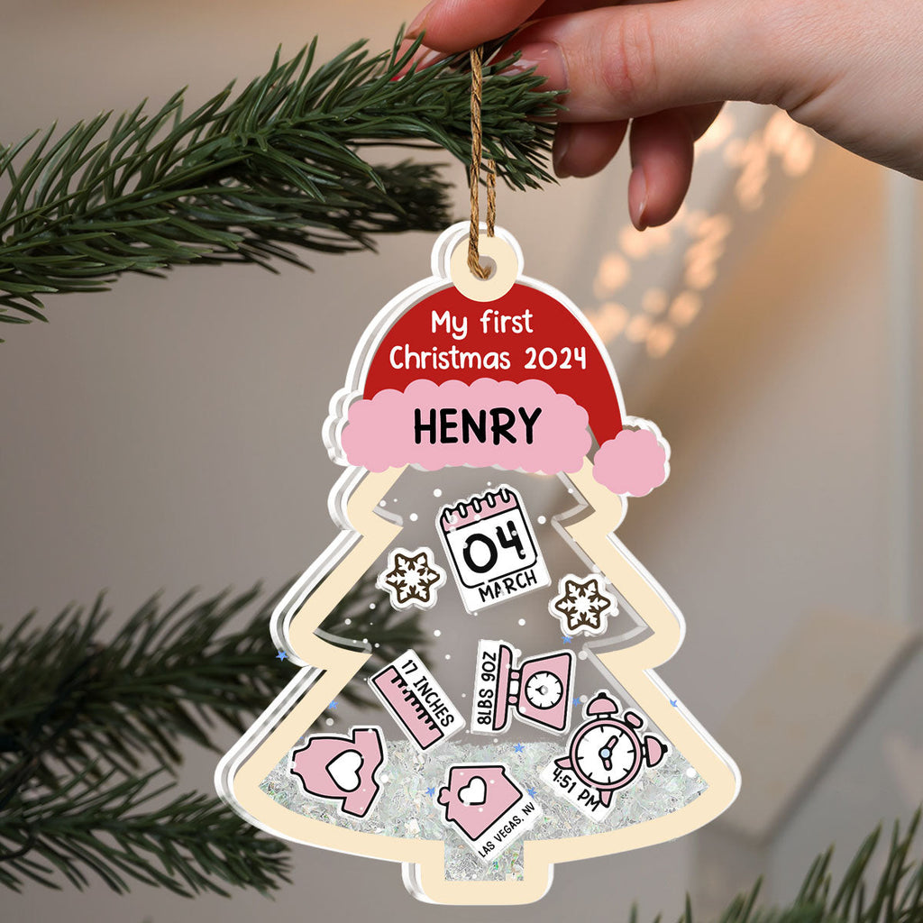 Baby 1st Christmas - Personalized Custom Acrylic Shaker Ornament