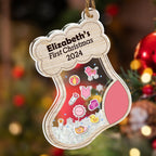First Christmas - Personalized Custom Acrylic Shaker Ornament