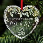 We Became Mr And Mrs - Personalized Custom Glass Ornament