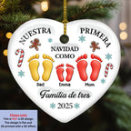 Nuestra Primera Navidad – Adorno de Cerámica Personalizado con Efecto 3D