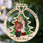 Our First Christmas Married - Personalized Custom Suncatcher Ornament