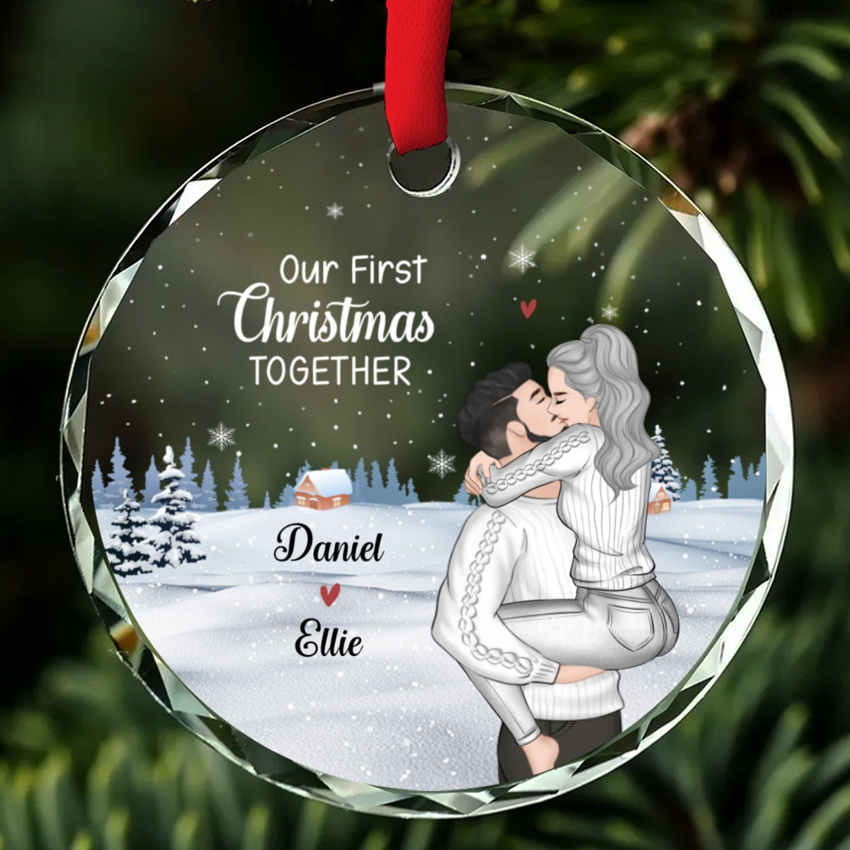 Our First Christmas Together - Personalized Custom Glass Ornament