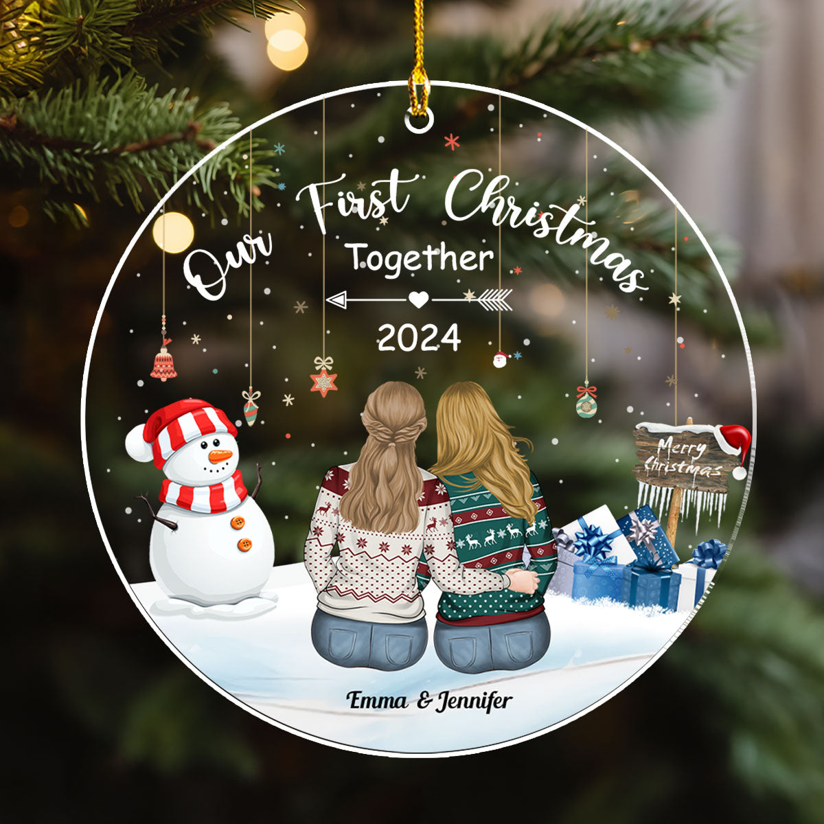 Our First Christmas Together - Personalized Custom Acrylic Ornament
