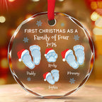 Noel Family - Personalized Custom Glass Ornament