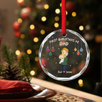 First Christmas As Daddy - Personalized Custom Glass Ornament