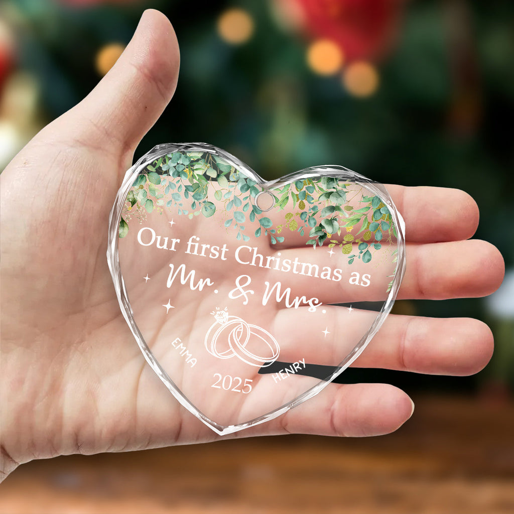 Our Wedding - Personalized Custom Glass Ornament