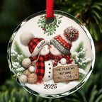 Merry And Bright Together - Personalized Custom Glass Ornament