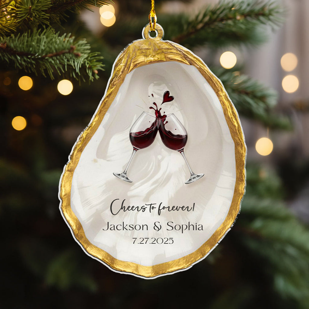Cheers to Forever - Personalized Custom Acrylic Ornament  